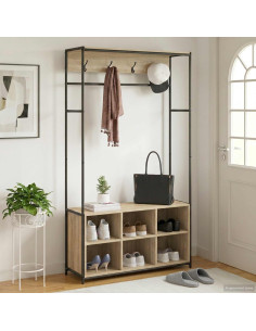 Appendiabiti con panca per scarpe Rovere Sonoma