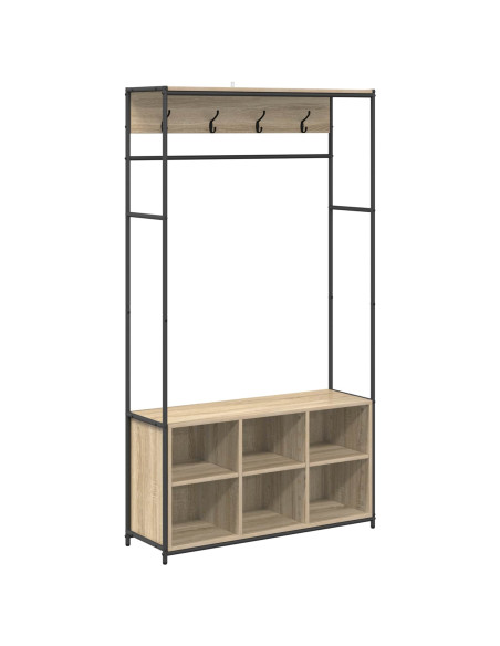 Appendiabiti con panca per scarpe Rovere Sonoma