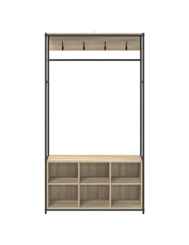 Appendiabiti con panca per scarpe Rovere Sonoma