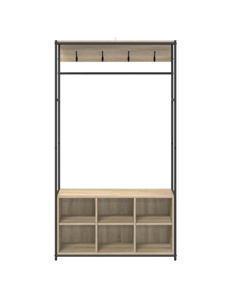 Appendiabiti con panca per scarpe Rovere Sonoma