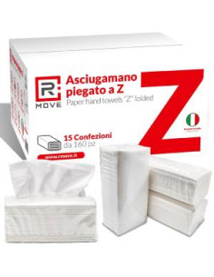 RMove Asciugamano Carta Piegato a Z per Dispenser 15 cnf da 160pz
