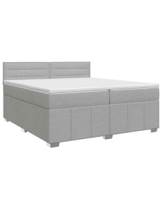 Letto box spring con materasso Grigio Chiaro 200 x 200 cm