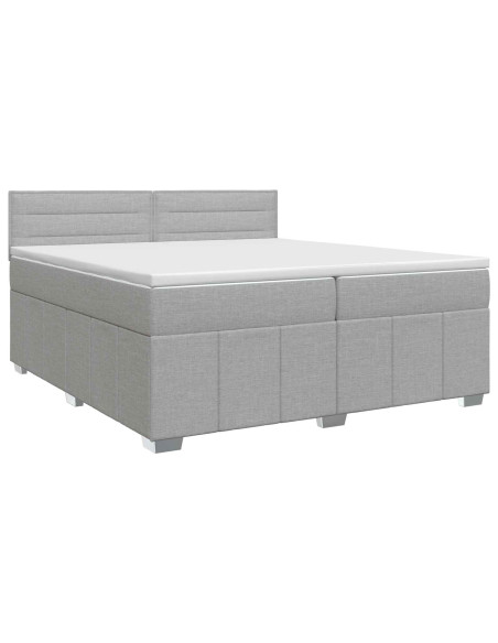 Letto box spring con materasso Grigio Chiaro 200 x 200 cm