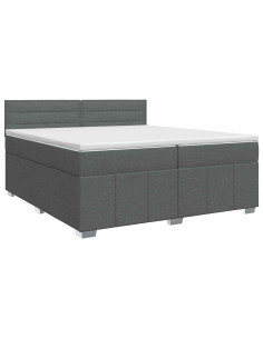 Letto box spring con materasso Grigio Scuro 200 x 200 cm