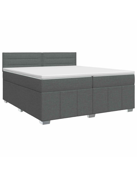 Letto box spring con materasso Grigio Scuro 200 x 200 cm