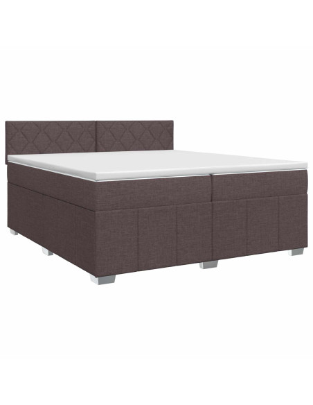 Letto box spring con materasso Marrone Scuro 200 x 200 cm