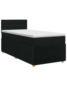 Letto box spring con materasso Nero 80 x 200 cm Tessuto