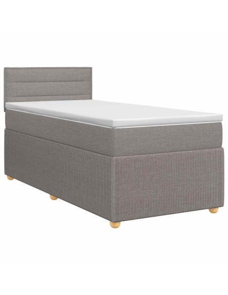 Letto box spring con materasso Tortora 80 x 200 cm Tessuto