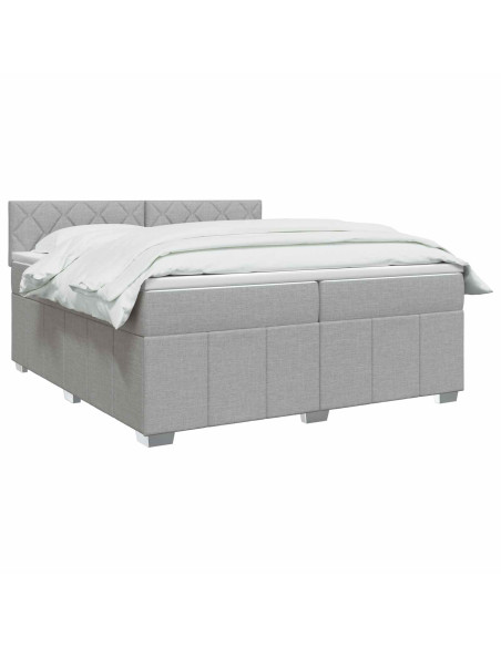 Letto box spring con materasso Grigio Chiaro 200 x 200 cm