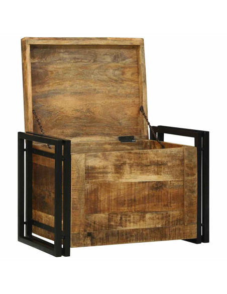 Scatola di Stoccaggio 60 x 40 x 41 cm Legno di mango massello