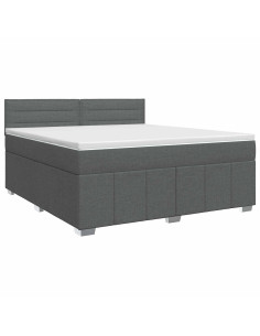 Letto box spring con materasso Grigio Scuro 160 x 200 cm