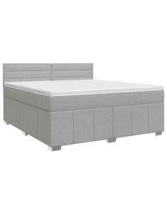 Letto box spring con materasso Grigio Chiaro 160 x 200 cm