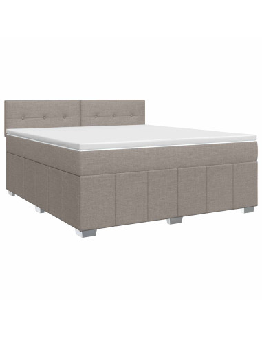 Letto box spring con materasso Tortora 140 x 190 cm Tessuto