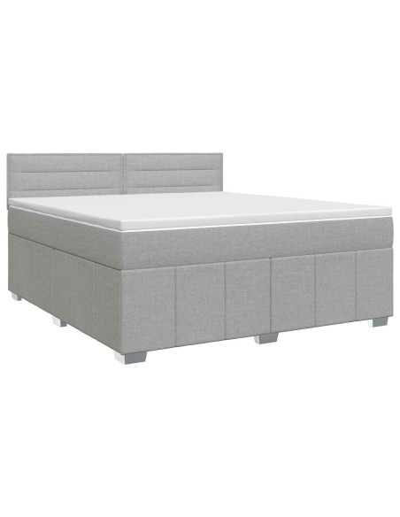 Letto box spring con materasso Grigio Chiaro 140 x 200 cm