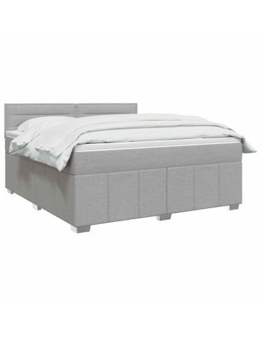 Letto box spring con materasso Grigio Chiaro 140 x 200 cm