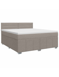 Letto box spring con materasso Tortora 140 x 200 cm Tessuto