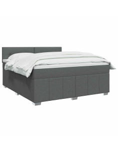 Letto box spring con materasso Grigio Scuro 160 x 200 cm 2