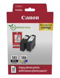 Canon PG-585/CL-586 PVP cartuccia d'inchiostro 2 pz Originale Nero, Ciano, Magenta, Giallo