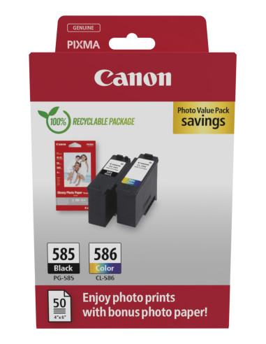 Canon PG-585/CL-586 PVP cartuccia d'inchiostro 2 pz Originale Nero, Ciano, Magenta, Giallo
