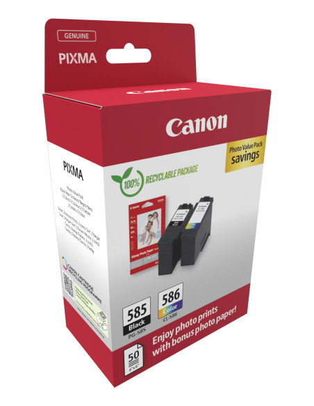 Canon PG-585/CL-586 PVP cartuccia d'inchiostro 2 pz Originale Nero, Ciano, Magenta, Giallo