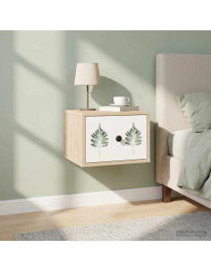Mobiletto da comodino a parete HANAU 2 pz Rovere Sonoma
