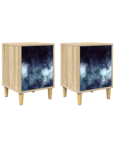 Armadio da Notte RAALTE 2 pz Rovere Sonoma 36 x 33 x 50 cm 2