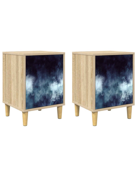 Armadio da Notte RAALTE 2 pz Rovere Sonoma 36 x 33 x 50 cm