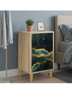 Armadio da Notte WIJHE 2 pz Rovere Sonoma 36 x 33 x 60 cm