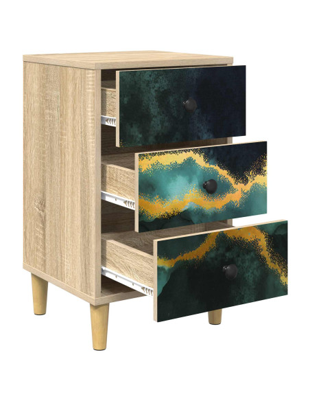 Armadio da Notte WIJHE 2 pz Rovere Sonoma 36 x 33 x 60 cm