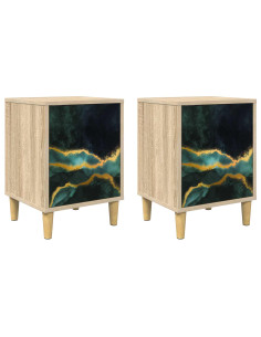 Armadio da Notte WIJHE 2 pz Rovere Sonoma 36 x 33 x 50 cm 2
