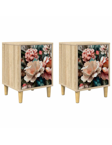 Armadio da Notte BORNE 2 pz Rovere Sonoma 36 x 33 x 50 cm