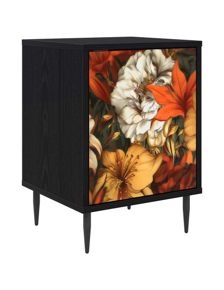 Armadio da Notte GENNEP Rovere Nero 36 x 33 x 51 cm