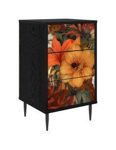 Armadio da Notte GENNEP Rovere Nero 36 x 33 x 61 cm
