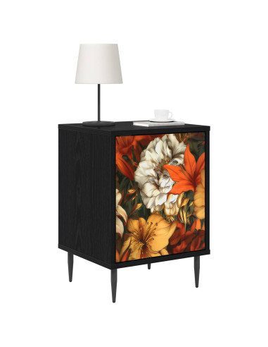 Armadio da Notte GENNEP Rovere Nero 36 x 33 x 51 cm