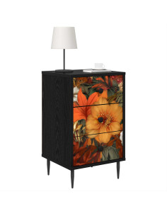 Armadio da Notte GENNEP Rovere Nero 36 x 33 x 61 cm 2