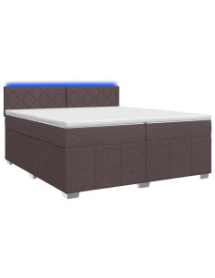 Letto box spring con materasso Marrone Scuro 200 x 200 cm