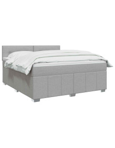 Letto box spring con materasso Grigio Chiaro 140 x 190 cm 2