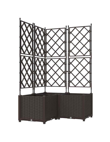 Vaso da giardino 3 pz Marrone 80 x 80 x 143 cm PP