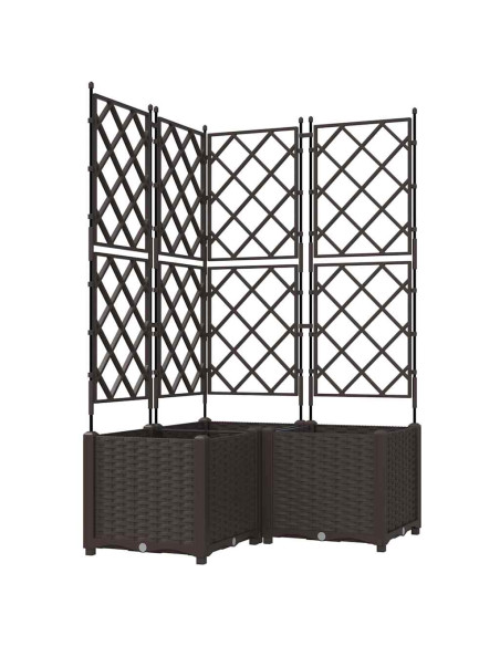 Vaso da giardino 3 pz Marrone 80 x 80 x 143 cm PP