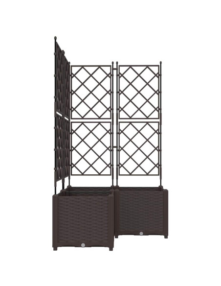 Vaso da giardino 3 pz Marrone 80 x 80 x 143 cm PP