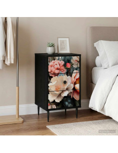 Armadio da Notte BORNE 2 pz Rovere Nero 36 x 33 x 61 cm