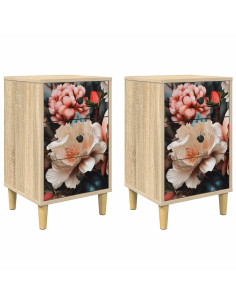 Armadio da Notte BORNE 2 pz Rovere Sonoma 36 x 33 x 60 cm 2