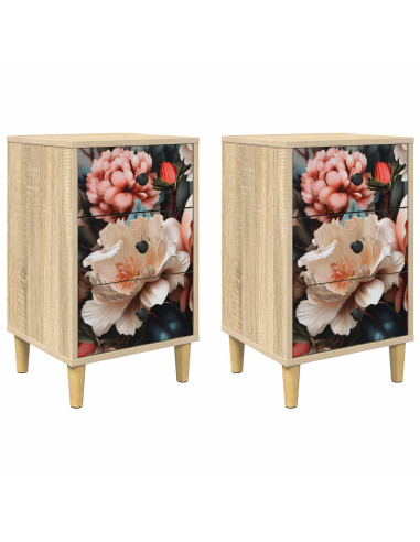 Armadio da Notte BORNE 2 pz Rovere Sonoma 36 x 33 x 60 cm