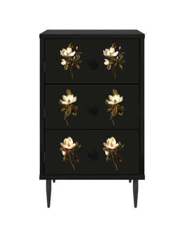 Armadio da Notte BREMEN 2 pz Rovere Nero 36 x 33 x 61 cm