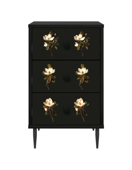 Armadio da Notte BREMEN 2 pz Rovere Nero 36 x 33 x 61 cm