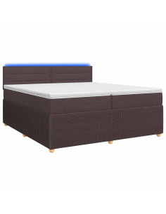 Letto box spring con materasso Marrone Scuro 200 x 200 cm