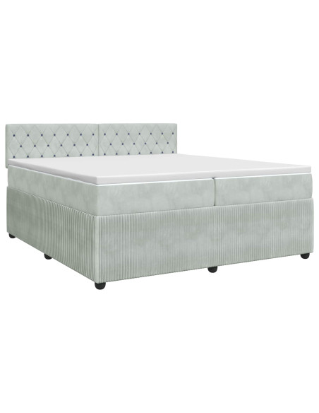 Letto box spring con materasso Grigio Chiaro 200 x 200 cm
