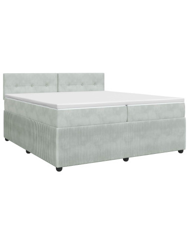 Letto box spring con materasso Grigio Chiaro 200 x 200 cm