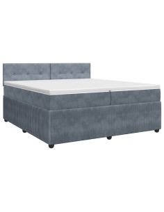 Letto box spring con materasso Grigio Scuro 200 x 200 cm