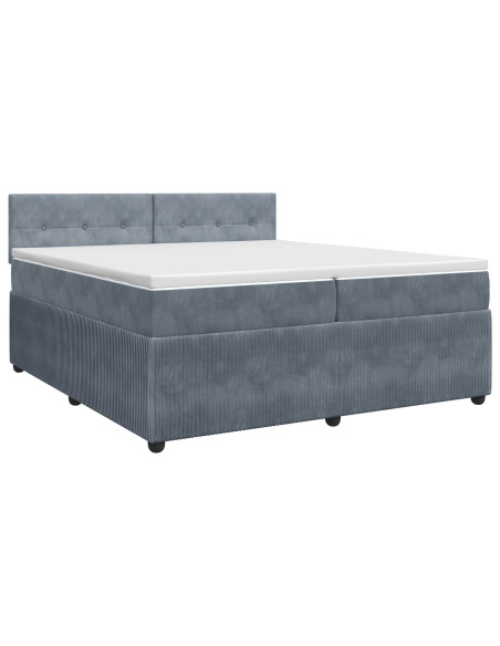 Letto box spring con materasso Grigio Scuro 200 x 200 cm